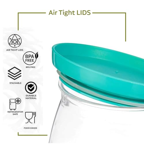 Image of 6 Pcs 900 ML Airtight Plastic Matuki Container Set | BPA Free Transparent Kitchen Storage Jars with Lids | 100% Leak Proof Fridge & Pantry Organizer for Coffee, Tea, Snacks & Dry Items