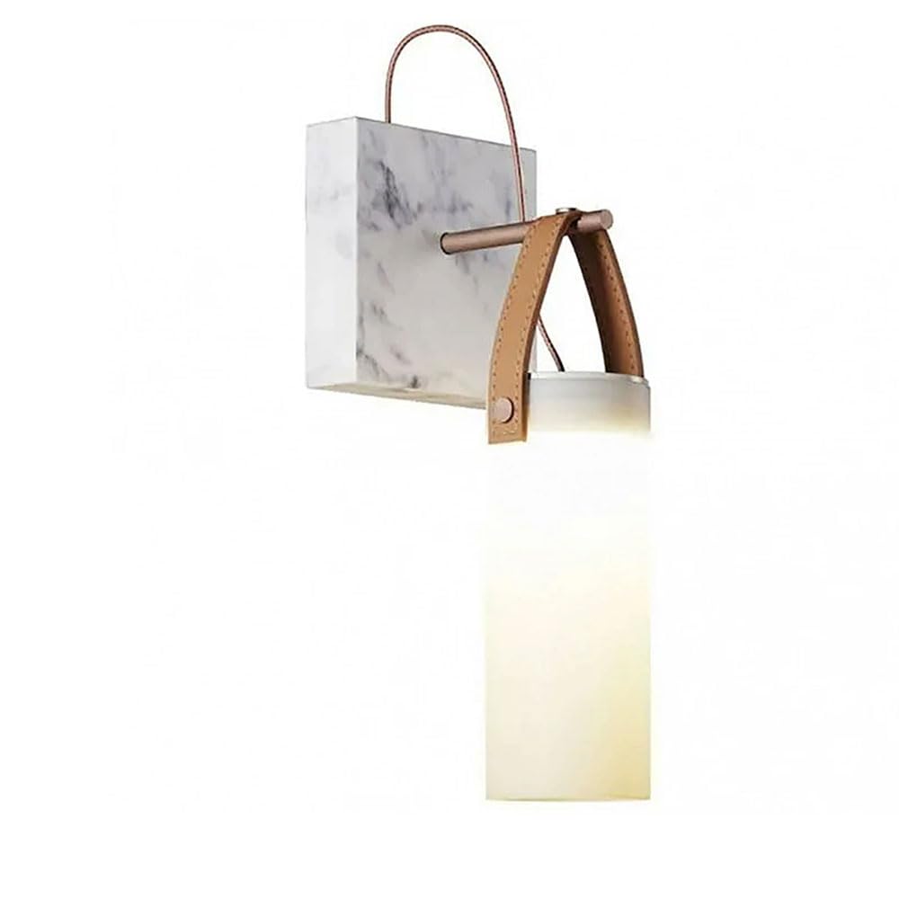 HXYSXHJUO E14 Base Cylindrical Wall Lamp Shade, Unique Marble Glass Sconce, Nordic Industrial Style Single-Head Light, Bedroom Hallway Entryway Decorative Lighting Fixtures.
