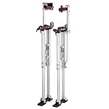 Adjustable 36-50-inch Painting Drywall Stilts Aluminum Silver w/Skid Resistant Rubber for Taping...