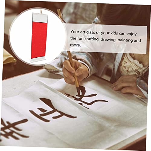 ULDIGI Scroll Calligraphy Blank Scroll Japanese Accessories Children\'s Drawing Roll Sumi Hanging Scroll Writing Scroll Chinese Calligraphy Writing Paper Portable Xuan Paper Rice Paper Red