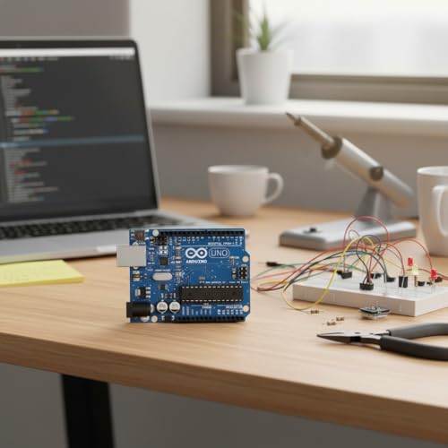 Image of Arduino UNO DIP Microcontroller Board ATmega328P DIP | Compatible with Arduino UNO R3 | DIY Robotics, IoT Projects, Automation, STEM Learning | Solderable Easy-Replace IC