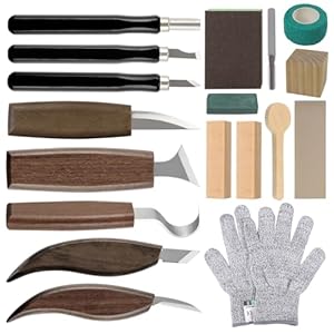 Wood Carving Tools, 19Pcs Wood Carving Kit, Wood Whittling Kit for Adults Children, DIY Wood Carving Knives Kit – Perfect for Beginners and Experts,Gifts for Dad from Daughter Son