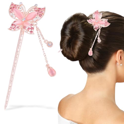 Horquilla Vintage Con Diamantes En Forma De Mariposa   Horquilla Para El Pelo   Horquilla China   Horquillas   Pasador Antiguo   Rosa