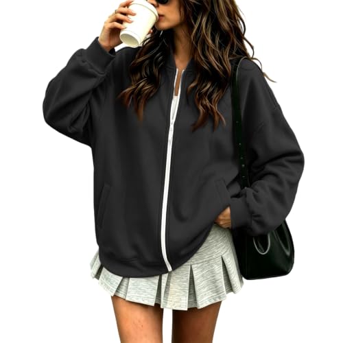 Fleece Full Zip Jacket Women Office Work Casual Sweatshirts No Hood - image 1