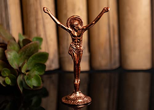 Jesus Statue Religious Status for Gift & Home Decor Jesus Cristo Statue for Home Decoration Dashboard Jesus Gift Items Metal Statue Gold - Image 4