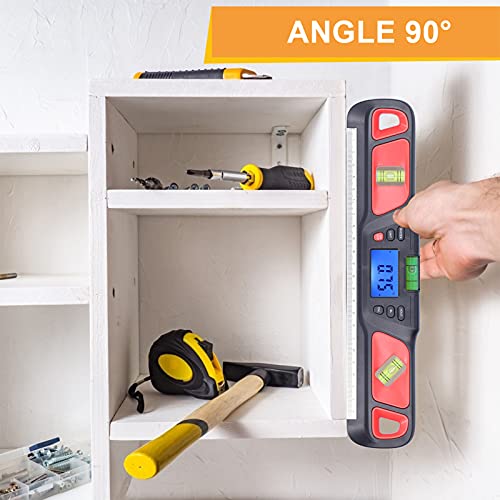 Buscador de ángulos digital con base magnética rojo miniatura 7