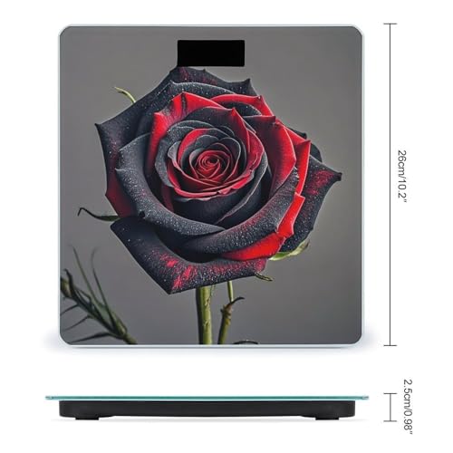 Báscula digital de baño FekiLoot con plataforma ancha y diseño floral miniatura 2