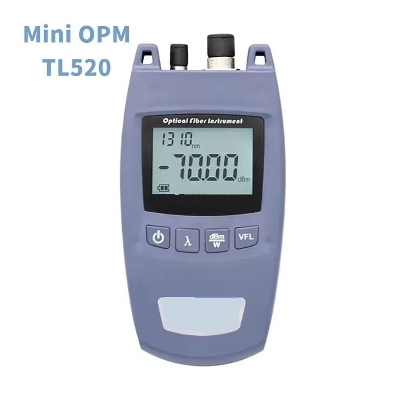 Probador de fibra óptica, Mini medidor de potencia óptica OPM TL520 2 en 1 VFL 10 mW km Localizador visual fallas(TL-520C -50 to 26dBm)