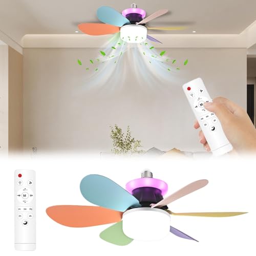 Ventilador de techo silencioso para dormitorio con luz ambiente LED 3