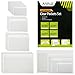30-Pack Self-Adhesive Card Pockets with Open Sides - Ideal for Organizing and Protecting Index Cards, Business Cards or Photos - Crystal Clear Plastic, 4 different sizes