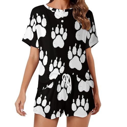 Pyjama court femme contre la chaleur nocturne ensemble léger manches courtes
