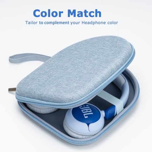 Image of Ginsco Case Compatible with Sony WH-CH520 Wireless Headphones Bluetooth On-Ear Headset with Microphone, with JBL Tune 510BT /520BT /500BT /Junior 320 Ultra-Slim Case for On Ear Headphones (Light Blue)