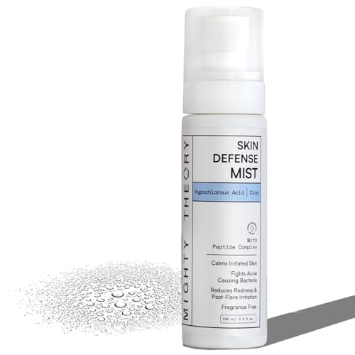 Mighty Theory Skin Defense Mist | With Hypochlorous Acid, Cica & Peptides | Instant Skin Relief | Calms Redness and Post-Flare Irritation | Fragrance-Free & Non-Comedogenic | For All Skin Types | Suitable For Men & Women | 100 ml