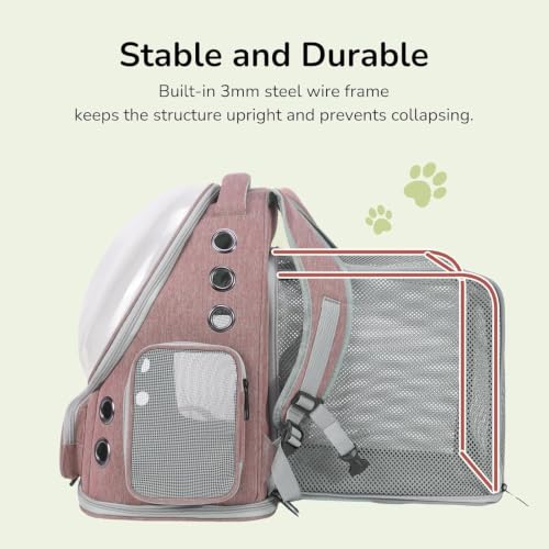 Image of Large Cat Backpack Carrier Expandable Pet Carrier Backpack for Small Medium Cats Fit Up to 18 Lbs, Foldable Puppy Backpack Carrier for Travel, Hiking, Expandable-Brown