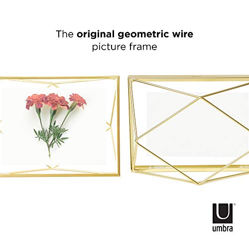 Umbra Prisma Picture Frame, 4 X 6 Photo Display For Desk Or Wall, Brass #TOP3