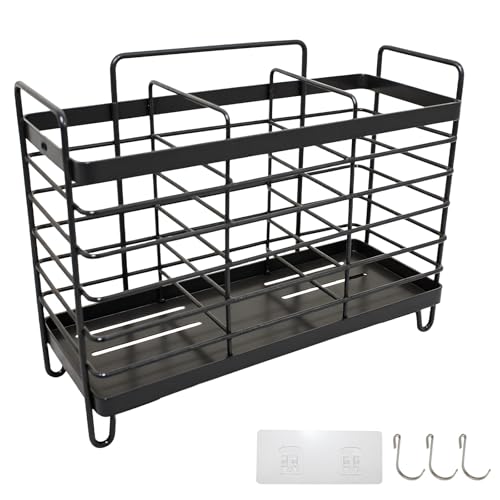 Soporte Para Cubiertos,1Recipiente para Cubiertos y Utensilios de Cocina Acero Inoxidable.Pared Organizador de Fregadero de Cocina.