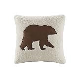 Woolrich Hadley Plaid Square Pillow, 18 by 18-Inch, White
