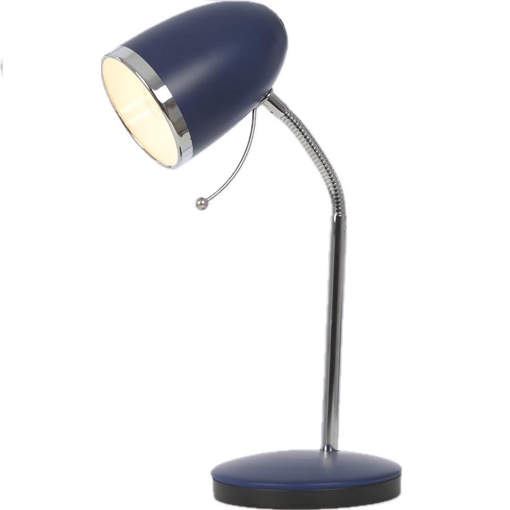 Britalia Blue Navy Modern Retro Flexible Dome Head Table Desk Lamp 32Cm - 1 X Es E27 Large Edison Screw Light Bulb Required (Not Included)