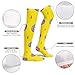 HEBVASS Elastic Support Socks for Men Women Cartoon Donut Yellow Fashion, Comfortable Moisture Wicking Knee High Compression for Sports Running Hiking Outdoor