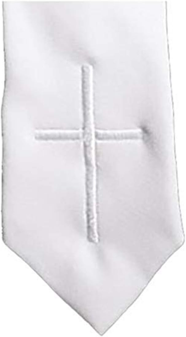 Lito Boy's Zipper Tie (Infant-20H) - 7 Colors Solid Pattern White Cross