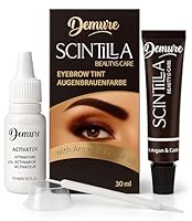 DEMURE Augenbrauenfarbe Set mit Entwickler, 15+ Anwendungen - 30 ml, Brow Tint, Dye mit Arganöl und Rizinusöl, Augenbrauen Färbeset bis zu 4 Wochen Halt (3.0 Dunkelbraun)