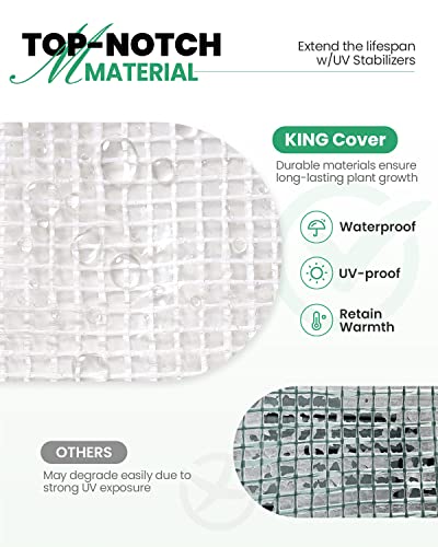 King Bird Upgraded 10X6.6X6.6Ft Walk-In Greenhouse W/ Watering Kits, Large Outdoor Heavy Duty Galvanized Steel Frame&Zippered Mesh Doors Screen Window Tunnel Garden Plant Winter Hot Green House, White #TOP5