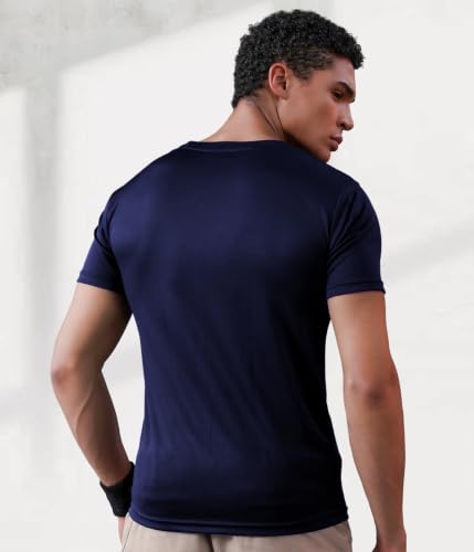 Image of CHKOKKO Gym T Shirts for Men Workout Activewear Solid Quick Dry Sports Tshirt for man Breathable Lightweight Half Sleeve Regular Fit Round Neck Running Boys T Shirt