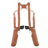 Koltster S&W 357 Magnum Shoulder Holster, 2 Gun Leather Gun Holster for 4" Barrel Vertical Carry Bas