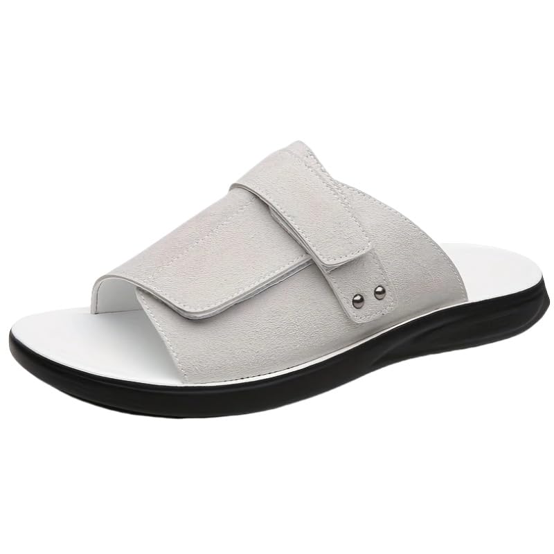 Men'S Summer Fashion Sandals, Casual Street Style Solid Color Slip-On Slides, Upper & Lining, EVA Sole, Non-Slip Outdoor