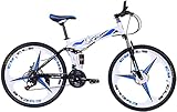 rockrider 6 Ligero Bicicleta,Bicicleta de montaña Bicicletas para niñas y niños Bicicleta Plegable de 26 Pulgadas con Rueda integrada de 6 radios de Acero Resistente Suspensión Completa pre