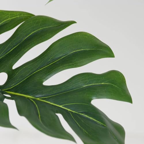 観葉植物フェイク大型,フェイクグリーン 大型,人工観葉植物,造花 観葉植物,フェイクグリーンパキラ,フェイクグリーン大型ヤシ,本物そっくりの,メンテナンス不要の人工観葉植物,様々な環境に適した観葉植物 フェイク 大型,模擬緑植物造園 (モンステラの葉, 120cm) [3]