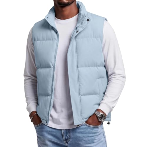 Black Puffer Vest Men Quilted Puff Vest Lightweight Padded Coat Outwear - image 1