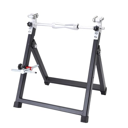 Akozon Soporte Equilibrador de Ruedas, Máquina Equilibradora de Neumáticos de Bicicleta Ajustable Portátil con Conos de Centrado para Ruedas Deportivas de Moto de Cross