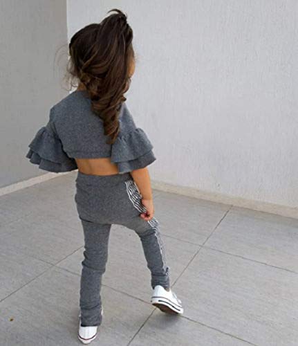 Mlpeerw Toddler Baby Girl 2Pcs Tracksuit Outfits Kids Long Sleeve Crop Top With Pants Summer Fall Winter Casual Sport Wear Clothes thumb #2