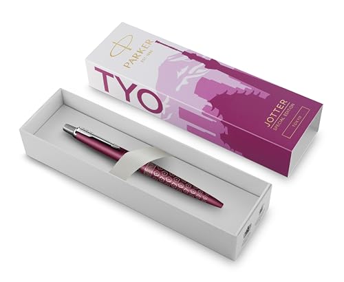 Parker Jotter Edición Especial Global Icons - Bolígrafo de punta redonda (Tokyo Satin Pink), tinta azul, en caja de regalo