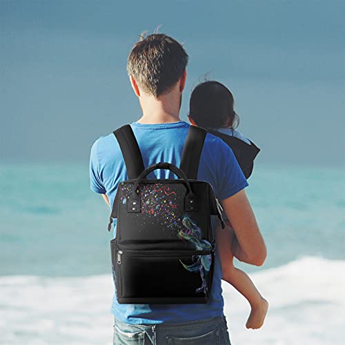 Mochila de fraldas, bolsa de fraldas de dinossauro animal galáxia, impermeável, bolsa de fraldas de