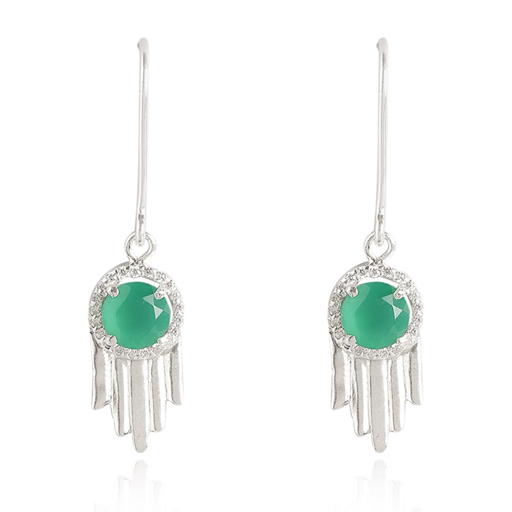 UNNIYARCHA 92.5 Silver Green Hamsa Earrings for Women Pure Silver 925, Sterling Silver Jewellery with Certificate of Authenticity & 925 Earrings for Women Silver (B0D3XR1V46) Amazon Price History, Amazon Price Tracker