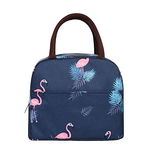 Andiker Insulated Lunch Bag, Reusable Water-Resistant Thermal Aluminum Firm Lunch Container Portable & Durable Lunch Tote Bag With Front Pocket Zipper Closure For Adults & Kids Office School (Bird) #TOP17