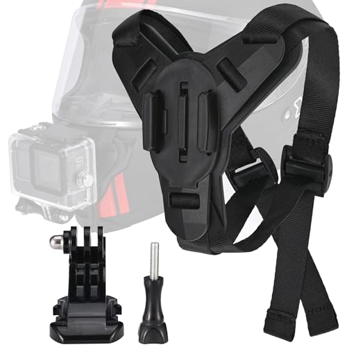 Vkesen Motorcycle Helmet Mount for GoPro, Helmet Front Chin Mounts for GoPro Hero 12/11/10/9/8/7/6/5/Max, DJI Osmo Action and Other Action Cameras
