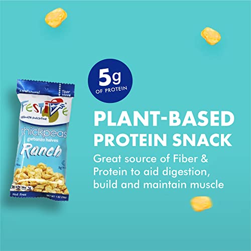 Image of Feel Festive 24 Bags 1-oz Ranch Crunchy Roasted Chickpeas Protein Snack Pack - Healthy Garbanzo Beans - Non-GMO Vegan Gluten-Free Soy-Free Balanced Macro Nut Free - Individual Convenient Portions