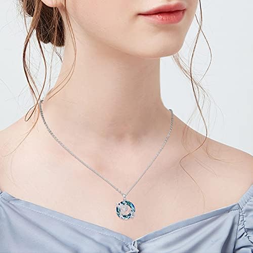 ABIGY Phoenix Necklace for Women, Phoenix Pendant with Austria Circle Crystals 925 Sterling Silver Nirvana Phoenix Jewellery Gifts for Christmas Birthday