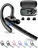 New Bee Auricolare Bluetooth Singolo V5.1 con 72 Ore di Conversazione CVC8.0 Auricolari Bluetooth Mono con Doppio Microfono con Custodia di ricarica a LED per iPhone, Android e Laptop