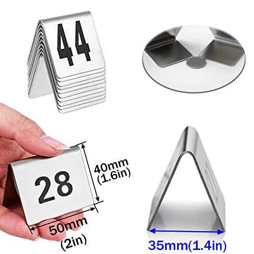 Chiffres de table double face en acier inoxydable vertical pour restaurant