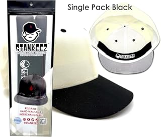 Stankeez Hat Liners - Reusable Hat Sweat Liner - Hand Washable & Non-Adhesive Shields Pad for Hats - Shaper & Protector Insert from Sweat & Odor - Unisex All Type of Sports Cap - Black