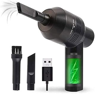 Lveal Keyboard Vacuum Cleaner Cordless USB Computer Cleaners, Desk Vacuum Cleaner Rechargeable Cleaner Tool for Cleaning Dust, Hairs, Crumbs, Scraps for Laptop, Piano, Computer, Car and Pet House (Black)