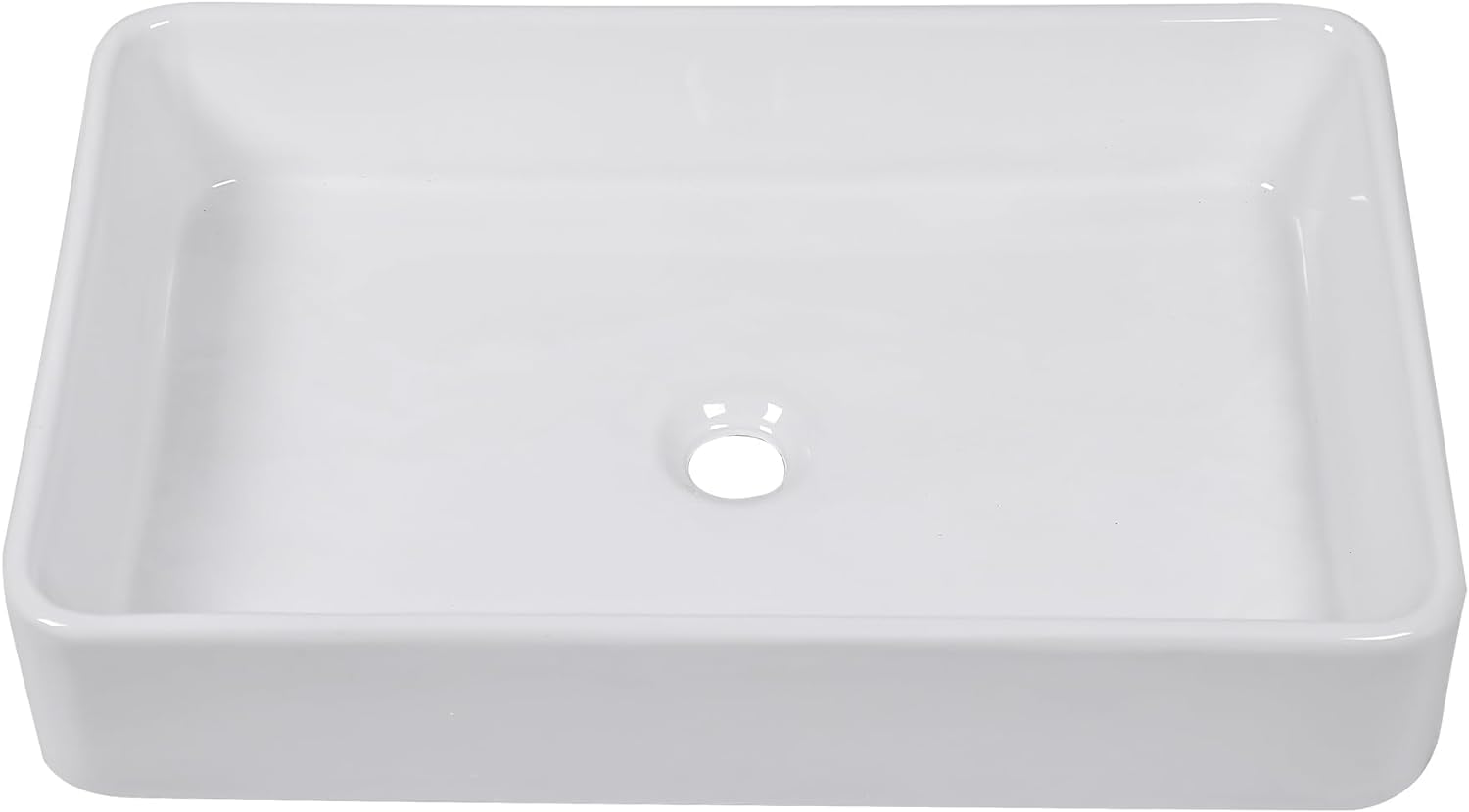 Bathroom Vessel Sink Rectangular - IOROYO 24"x16" Rectangle Vessel Sink Above Counter White Ceramic Porcelain Bathroom Guestroom Lavatory Vanity Vessel Sinks