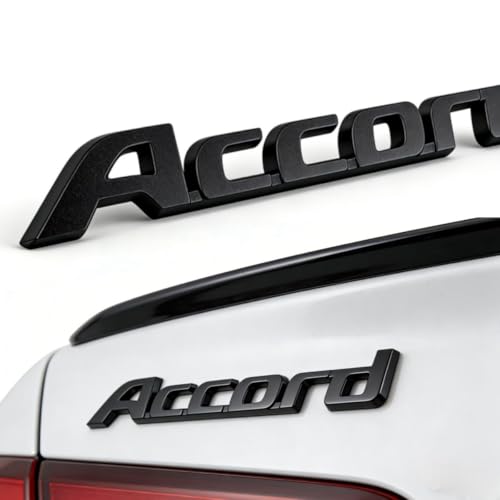 3D Emblem Replacement for Accord Parts Car Trunk Rear Door Badge Decal (B Black)