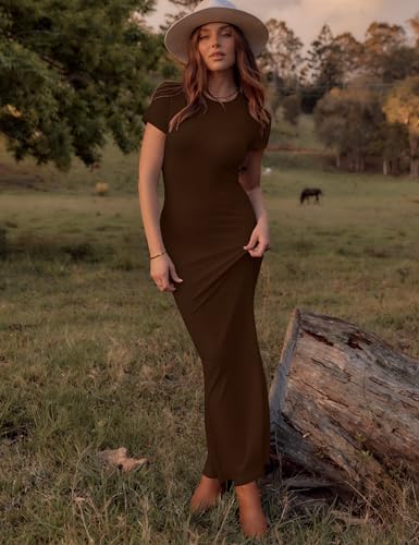 Image of LOMON Women Fishtail Hem Ribbed Maxi Dresses Summer Casual Stylish Y2k Sexy Fitted Lady Elegant Cotton Soft Lounge Dress