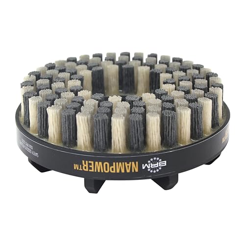 Image of Brush Research ADD12518120 Nampower Dot Type Abrasive Disc Brush, Combination Silicon Carbide /Ceramic Filament, 125mm Diameter, 18mm Bristle Length (Pack of 1)