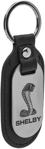Miniatura 2 de Shelby Cobra Snake - Llavero FOB de acero inoxidable con licencia oficial Shelby, hecho de acero inoxidable (llavero) y piel auténtica, fabricado en